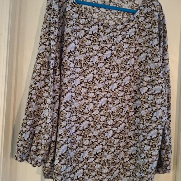 Women's Plus Size 26 Floral‎ Print Long Sleeve Blouse Ellos 4X - Picture 4 of 6